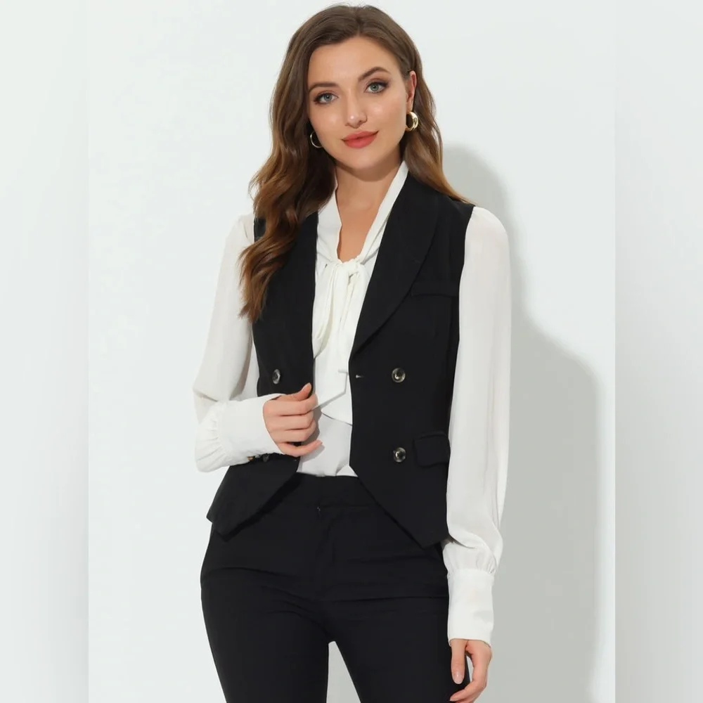 Allegra K Waistcoat Lapel Collar Dressy Versatile
Racerback Suit Vest S NWOT - Picture 3 of 12